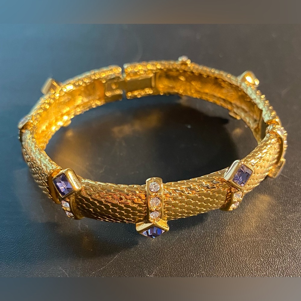Camrose & Kross JBK Gold-plated Bracelet with Tanzanite and Crystal Details